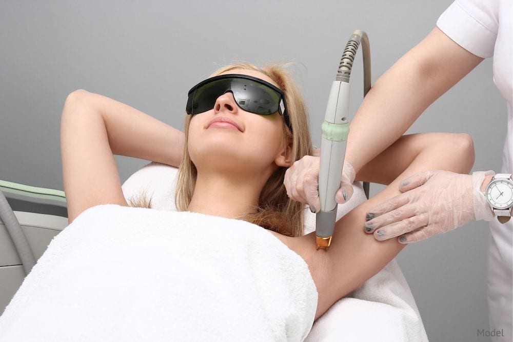 Laser Hair Removal uses a laser device to remove unwanted hair.