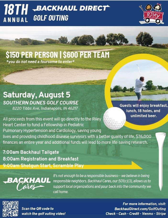 18th Annual Backhaul Direct Golf Outing Flier