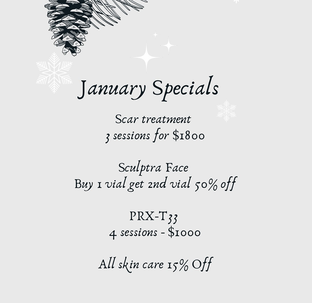 January Monthly Specials