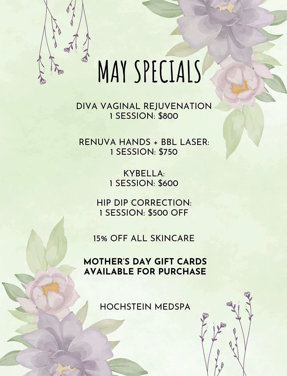 May Monthly Specials
